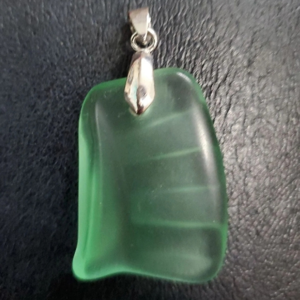 Upcycled Seafoam Glass Pendant